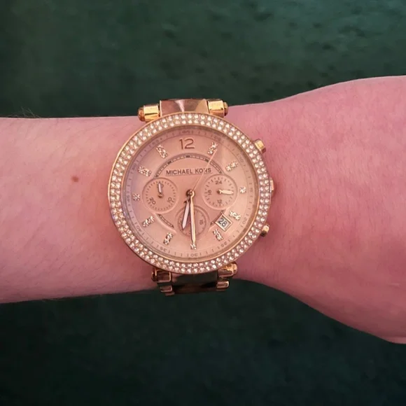 Michael Kors Rose Gold Watch with Tortoiseshell Links MICHAEL Michael Kors | Accessories | Michael Kors Watch Rose  main image 3